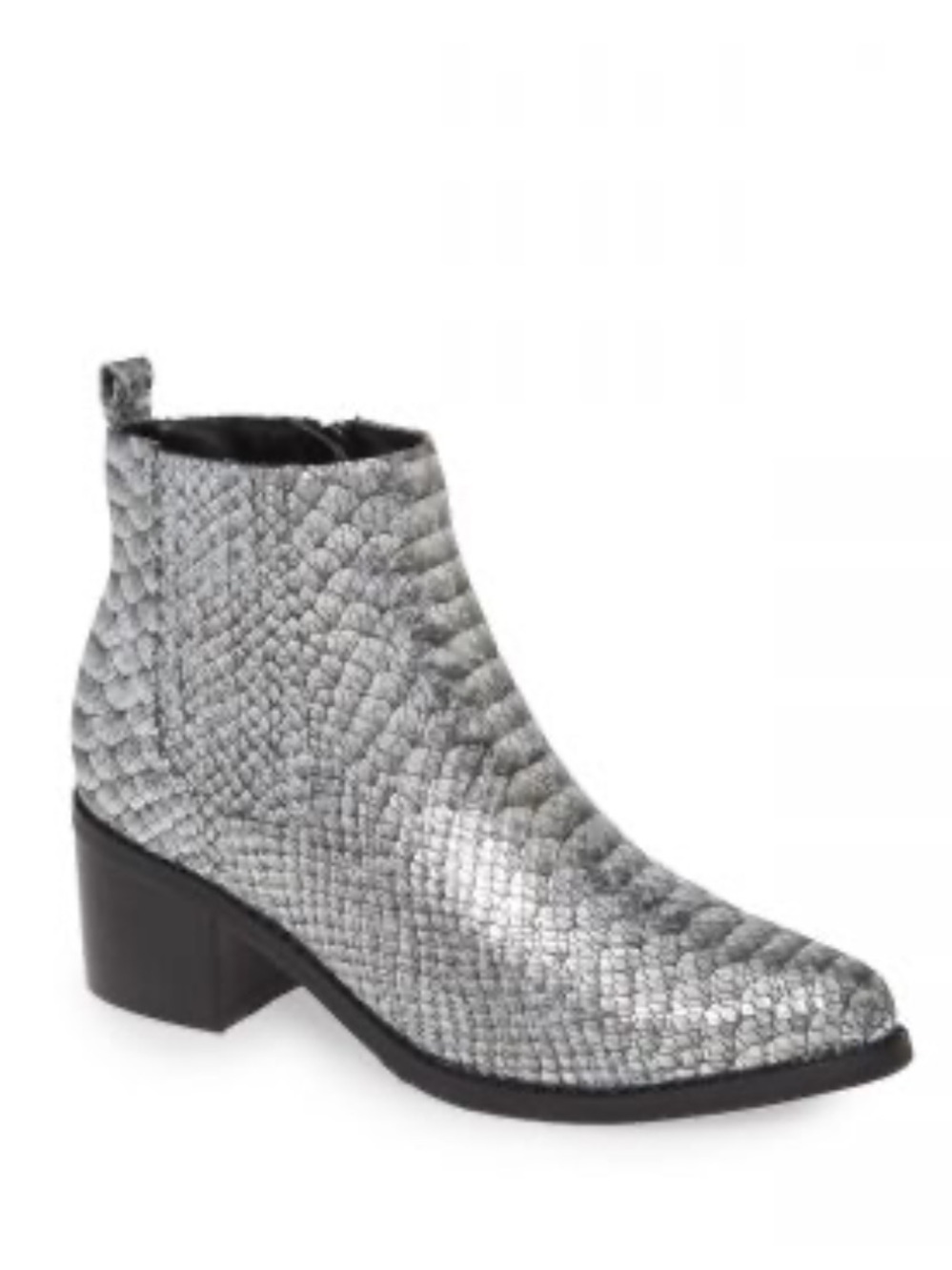 Blondo Silver Snake-Embossed Ankle Booties waterproof Sz 7